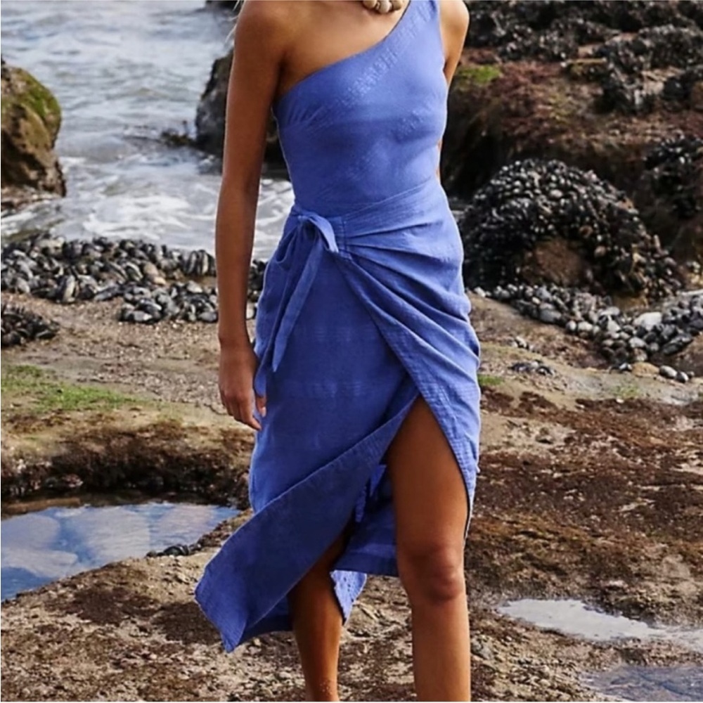 Free People At Leasure Midi Blue Dress